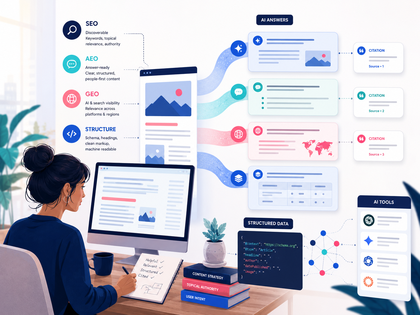 AI Search Visibility Services showing a business website appearing in AI answer results
